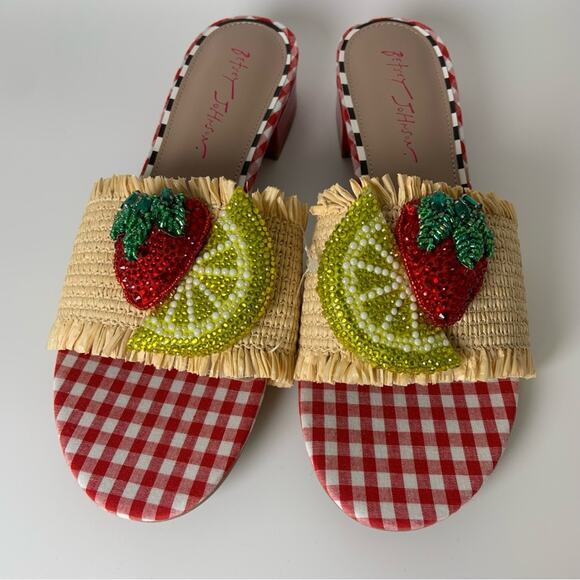 Betsey Johnson Lindyy Fruit Slide Sandals Summer Size 9.5 NEW - Picture 3 of 13